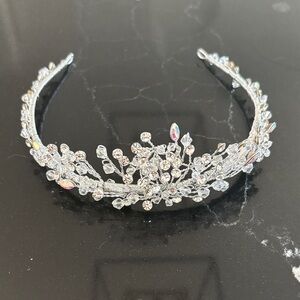 Elegant Silver Crystal Tiara